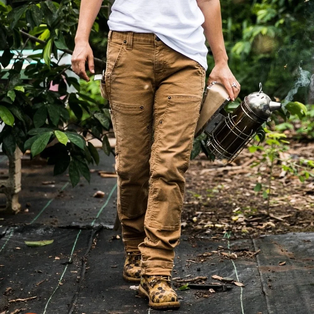 Women's Straight Leg Jeans in Tan - Picture 2 of 6